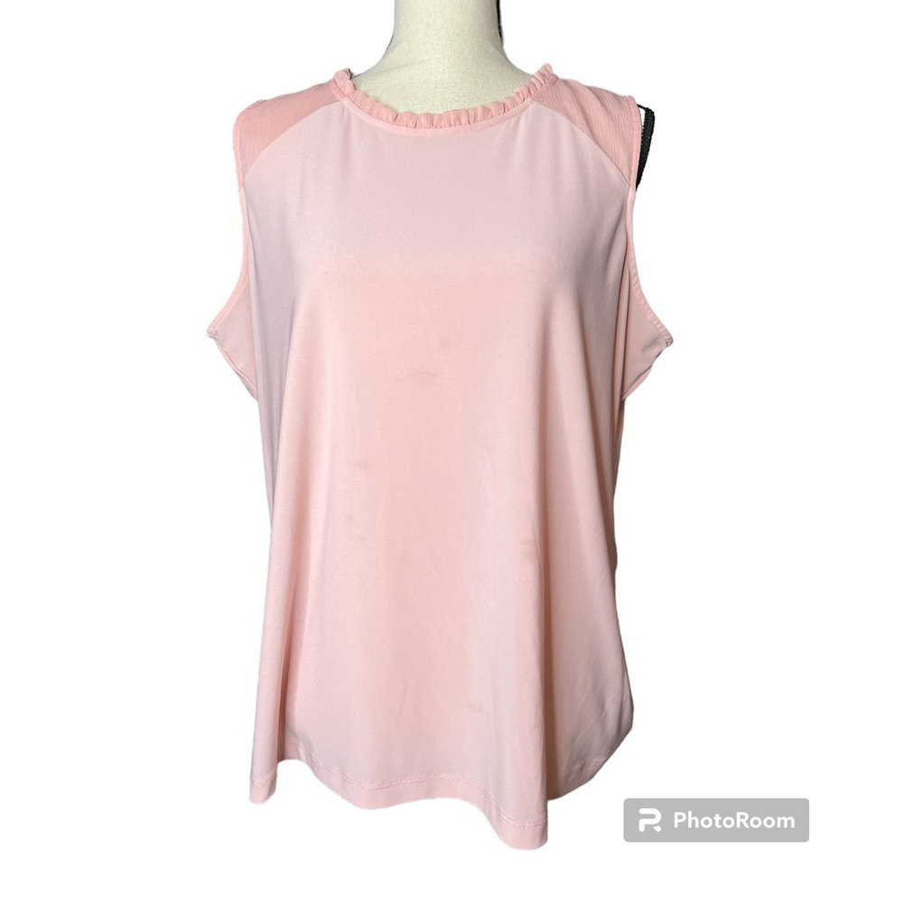 Tommy Hilfiger Blouse Size XL in Pink Sleeveless Keyhole Back